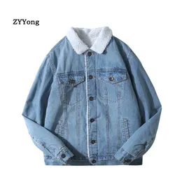 Men Jacket and Coat Trendy Warm Fleece Denim Jacket Winter Fashion Men Jean Jacket Outwear Male Cowboy Size S-XXXL 240113