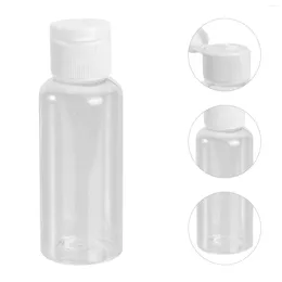 Bottiglie di stoccaggio 10 pezzi 50ml Bottiglia vuota in plastica per campioni Contenitore Vaso Fiala con coperchio Perfetto per emulsione di gel doccia con acqua emolliente (tappi
