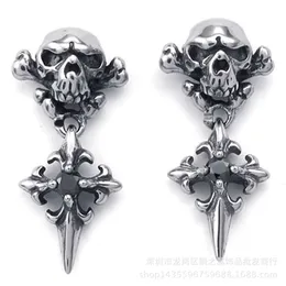 Lyxvarumärkesdesignerörhängen för kvinnor CH CHROMES Cross Jewerlry Titanium Steel Skull Heart Ear Ring Girl EarDrop Earstud Valentine Gift Free Frakt P8TS