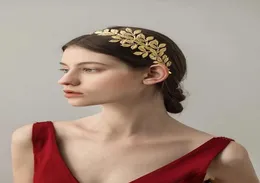 2021 Greek Goddess Hair Vine Tiara Bridal Olive Crown Baroque Baroque Gold Leaf Branch Headpiece Fairy Wedding Jewelry Accessorie1322870