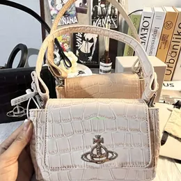 Vivianeismisism Westwoodism Bag Star Bag Women's Empress Dowager Pink White Underarm Bag Saturn Hazel Stick Bag Crocodile Bag Bag Bag Lage