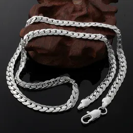 Мужское и женское ожерелье Взрывная цепочка Ожерелье толщиной 5 мм Серебряная цепочка в стиле хип-хоп Золотой браслет