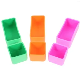 Conjuntos de louça 6 Pcs Silicone Lunch Box Recipientes Fornecem Portátil Bento Snack Boxes para Adultos Reutilizáveis Sílica Gel Reutilizável