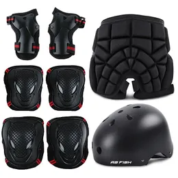 Gear Skateboard Ice Roller Skating Protective Gear Elbow Hip Pads Wrist Safety Guard Cycling Riding Helmet Protector för barn Vuxna