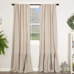 Curtain Set Of Two Curtains For Living Room Divider Vintage Farmhouse Rod Black & Cream Mini Stripe Partition 84" Long The