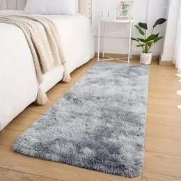 Carpets Grey Fluffy Rug For Bedroom Shag Area Super Soft Floor Mat Comfortable Ultra Plush Long Bedside Carpet Home Decor