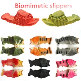 2024 designer sliders Fashion Beach Sandals for Women mens slippers Flat Summer Shoes Ladies Soft Lobster Slides 15cm-28cm Famliy Slippers Womens Animal Sandals