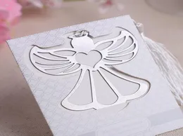 10pcs Angel Blessings Blessmance закладка с белыми кисточками закладки для студенческого подарка свадебные услуги закладки вечеринка Рождество New5215713