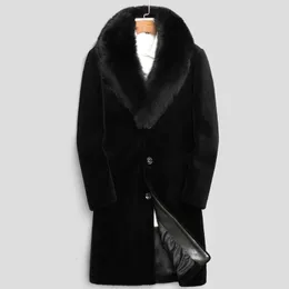 Autumn Winter Imitation Mink Coat Men's Long Haining Mink Fur Coat päls Män jacka 240113