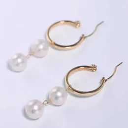 Dangle Earrings 9-10MM Natural Freshwater Pearl White Eardrop Lucky Holiday Gifts Classic CARNIVAL Beautiful SOLID