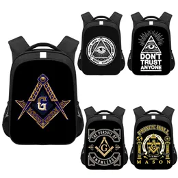 Taschen Masonic Illuminati Pyramid Eye Rucksack Freimaurer Reiserucksack All Seeing Eye Kinder Schultaschen Teenager Laptop Rucksäcke