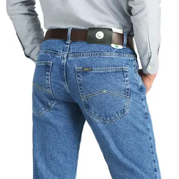 Jeans da uomo d'affari classici primavera autunno pantaloni maschili in cotone elasticizzato dritto di marca pantaloni estivi pantaloni slim fit 240113