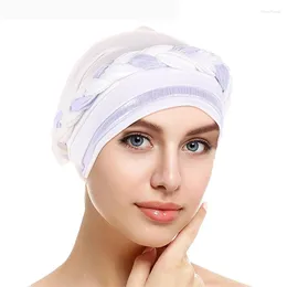 Etniska kläder blandade färger Braid Turban Head Wrap For Women Africa Turkiet Muslimska Fashion Headscarf Chemo Cancer Hats