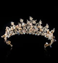 Coroas de noiva flores noiva cristal tiara princesa coroa casamento tiaras hairbands vestido barroco festa tiaras cabelo jóias accessor2805924