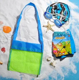Storage Bags Foldable Portable Beach Bag Kids Children Mesh Outdoor Park Swimming Toys Towel Clothes Organizer
