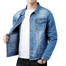 Jacket Mens Casual Cotton Black Denim Jaqueta Jeans Masculina Slim Washed Retro Classic Blue Coat Male Men Clothing 240113