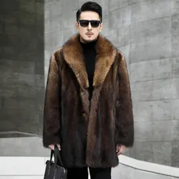 Пальто из искусственного меха, мужская осень-зима, большая длинная мужская куртка, пальто, мужская одежда, толстое пальто, теплые куртки с капюшоном, макси-пальто 240113
