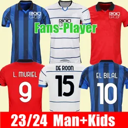 Home away 2023 2024 Atalanta BC soccer jerseys KOOPMEINERS HOJLUND L.MURIEL BOGA MALINOVSKYI MIRANCIHUK Shirt ILICIC DUVAN PASALIC football uniform