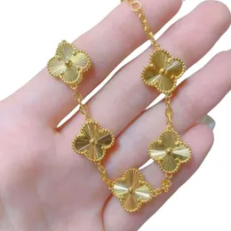 Van-Clef Arpes Bracelet Designer Women Top Quality Bangle Clover Four-Leaf Clover v Gold Chick
