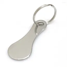 Decorative Figurines Stainless Steel Key Chain Accessories Supermarket Shopping Cart Anti Loss Label Plate