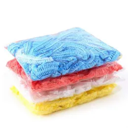 2017 nuovo Wholesale-100 pezzi Home Shower Bathing Elastic Cap monouso Clear Spa Hair Salon Nuovo trasporto libero