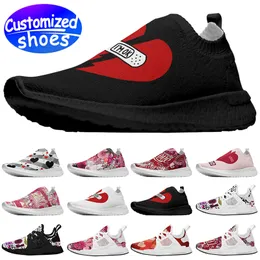 Amanti delle scarpe personalizzate scarpe da corsa cartoon San Valentino Logo della squadra scarpe fai da te Scarpe casual retrò uomo donna scarpe outdoor sneaker bianco rosa taglia grande eur 35-48