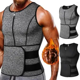 Men's Tank Tops Figure Shaping Men Sweat Waist Trainer Fat-burning Fitness Excellent Double-sided Back Support Body Shaper Sport Vest