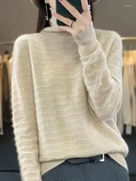 Women's Sweaters High Collar Cashmere Sweater Cut-out Bottoming Curling Pile 23 Autumn And Winter Sweat