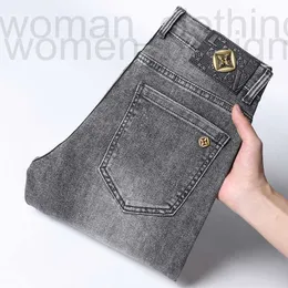Tasarımcı Erkekler Kot Tasarımcı Smoky Gray 2022 İlkbahar ve Yaz İnce Jeans Erkek Moda Markası İnce Küçük Düz Uzun Pantolon V27G 5HN7