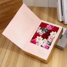 1pc مصنوعة يدويًا DIY Rose Soap Flower Book Gift Gift Boxvalentine's Box Box Party Supplies 240113