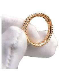 Ring Van-Clef & Arpes Designer Women Top Quality Rings Kaleidoscope Beaded Full Diamond Ring Women's V Gold Thickness 18K Exquisite Shining Male And Female Rings