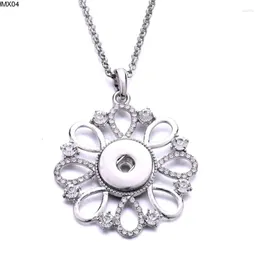 Pendant Necklaces Sublimation Button Flower Pendants Necklace Consumable 20pcs/lot 4pnz