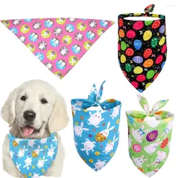 Coleiras para cachorro 4 peças, cachecol de pescoço, toalha triangular para animais de estimação, acessórios para decoração de festa de páscoa