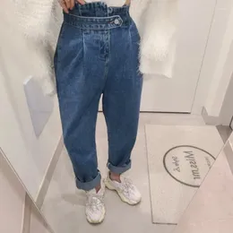 Jeans pour femmes SuperAen 2024 Printemps Rétro Taille élastique Pantalons décontractés et