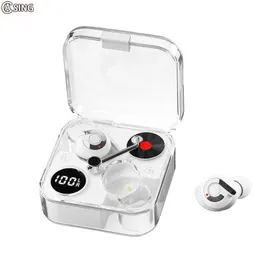 Hörlurar E89 HIFI Bluetooth Earphones Mini inear Transparent Touch TWS Trådlösa hörlurar med mic stereo -spel retro musikhuvudset