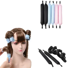 6st Lazy Heatless Curling Rod pannband Inget värmesilkkrullar Hårrullar Sovande mjuka hår Curlers Foam Rod Hair Styling Tools 240115