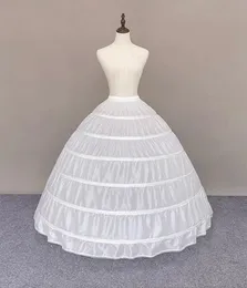 Högkvalitativ vit 6 hoops petticoats för bröllopsklänning plus storlek fluffiga quinceanera klänningar levererar underkjol crinoline pettycoat hoop kjol