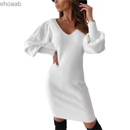 Базовые повседневные платья Robe dos nu dentelle vide robe ronde pissage сексуальный документ dcontract fte femme automne nouveau YQ240115