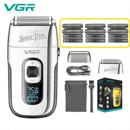 VGR Shaver Professional Face Bald Shaver Beard Trimmer Electric Razor Rechargeable Hair Trimmer Shaving Machine for Men V-332240115