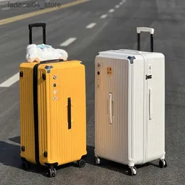 Resväskor unisex rullande bagage stugor semester resväska set par reser anti-fall lösenordspaket utflykt transport på bagage med hjul Q240115