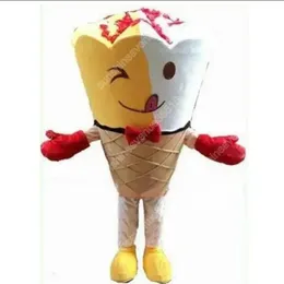 Högkvalitativ sundae -iskream Mascot Costume Cartoon Theme Character Carnival Unisex Halloween Carnival Vuxna Födelsedagsfest Fancy Outfit For Men Women