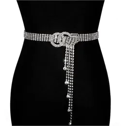 Trend Strass Gürtel Für Frauen Luxus Voller Strass Glänzender Bund Casual Party Kleid Gürtel Kette 240115