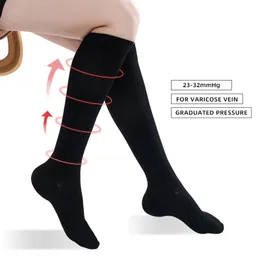 Meias de plus size meias de compressão médica para varizes 2030mmhg homens mulheres andando de gravidez, inchaço e meias de panturrilha