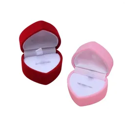 Jewelry Pouches Velvet EarStorage Box Heart Shape Gift Display Case Stylish For Proposal Engagement Holder