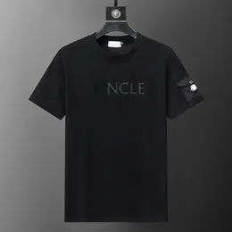 Summer T-shirt w Newloose moda czarno-biała czysty bawełniany krótki rękaw luksusowy wzór literowy T-shirt M-3xl