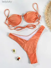 Zrtak Solid Bikinis Women's Thongs Shumsuit 2024水着セットサマービーチウェアの女性水着プッシュアップ水着l240115