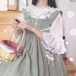 Blouses pour femmes Harajuku Kawaii Chemises à col rond Femmes Été E-Girl Manches évasées fines Y2k Fond Lolita Fairycore Blouse Mujer