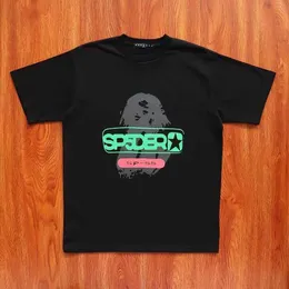 Grafisch T-shirt Roze Young Thug Sp5der 555555 Bedrukt webpatroon Katoen H2y-stijl Korte mouwen Top Tees Hip Hop Maat S-xl M70L