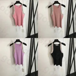 Sexy Strick-Tanktop für Damen, modisches Designer-Stickerei-Unterhemd, Damen-Slin-Crop-Top, Sommer-Sportweste