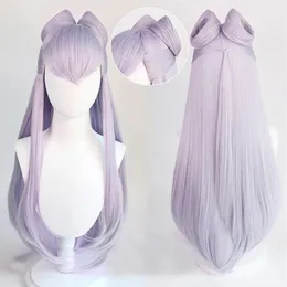 lol kda baddest evelynn cosplay wigs long purple wigs with puns耐熱合成wig270t